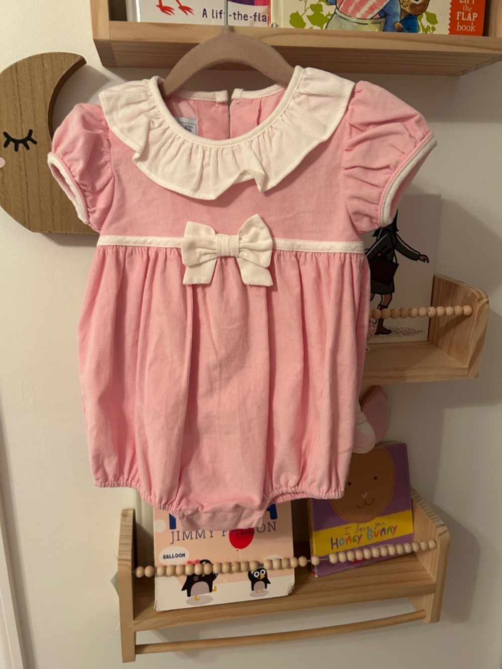 Little English Pink and Cream corduroy One-Piece